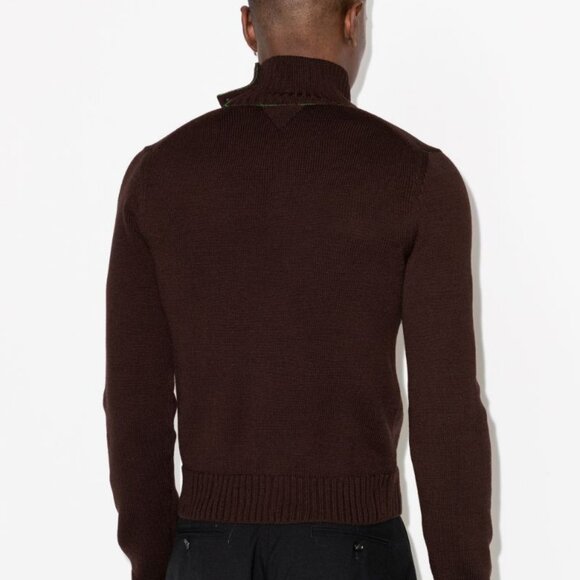 NEW BOTTEGA VENETA Made In Italy Wool Designer Turtleneck Sweater ebony 2663tn - Picture 3 of 4